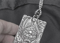Load and play video in Gallery viewer, Mens Japanese Chinese Mythology Beast Kirin Amulet Pendant Necklace Stainless Steel

