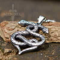 Load image into Gallery viewer, Love Heart Cobra Snake Pendant Necklace
