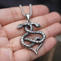 Load image into Gallery viewer, Love Heart Cobra Snake Pendant Necklace
