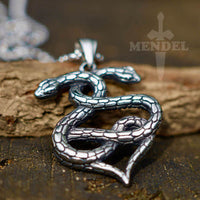 Load image into Gallery viewer, Love Heart Cobra Snake Pendant Necklace

