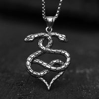 Load image into Gallery viewer, Love Heart Cobra Snake Pendant Necklace
