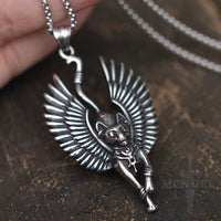Load image into Gallery viewer, Egyptian Bastet Cat Goddess Pendant Necklace Stainless Steel
