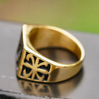 Load image into Gallery viewer, Gold Mens Hexagram Star of David Ring
