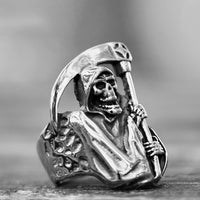 Load image into Gallery viewer, Gothic Mens Grim Reaper Biker Skull Ring For Sale Stainless Steel
