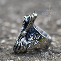 Load image into Gallery viewer, Gothic Mens Grim Reaper Biker Skull Ring For Sale Stainless Steel
