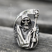 Load image into Gallery viewer, Gothic Mens Grim Reaper Biker Skull Ring For Sale Stainless Steel
