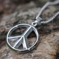 Load image into Gallery viewer, Mens Large Peace Sign Pendant Necklace
