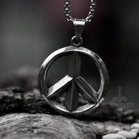 Load image into Gallery viewer, Mens Large Peace Sign Pendant Necklace
