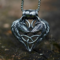 Load image into Gallery viewer, MENDEL Large Celtic Wolf Heart Triquetra Trinity Knot for Sale Pendant Necklace Jewelry
