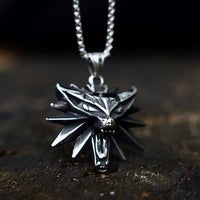 Load image into Gallery viewer, Viking Fenrir Wolf Head Pendant Necklace
