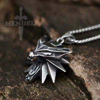 Load image into Gallery viewer, Viking Fenrir Wolf Head Pendant Necklace

