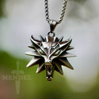 Load image into Gallery viewer, Viking Fenrir Wolf Head Pendant Necklace
