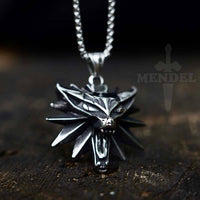 Load image into Gallery viewer, Viking Fenrir Wolf Head Pendant Necklace
