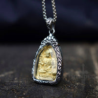 Load image into Gallery viewer, 18K Gold Plated Tibetan Buddha Buddhist Amulet Pendant Necklace  Edit alt text
