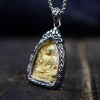 Load image into Gallery viewer, 18K Gold Plated Tibetan Buddha Buddhist Amulet Pendant Necklace  Edit alt text
