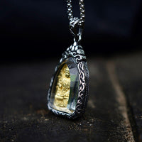 Load image into Gallery viewer, 18K Gold Plated Tibetan Buddha Buddhist Amulet Pendant Necklace  Edit alt text
