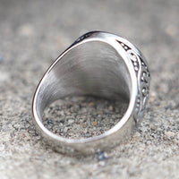 Load image into Gallery viewer, Mens Arabic Islamic Muslim Zulfiqar Crossed Sword Ring Stainless Steel
