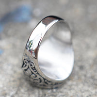 Load image into Gallery viewer, Mens Arabic Islamic Muslim Zulfiqar Crossed Sword Ring Stainless Steel
