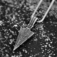 Load image into Gallery viewer, Mens Arrowhead Arrow Pendant Necklace
