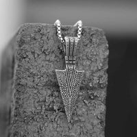 Load image into Gallery viewer, Mens Arrowhead Arrow Pendant Necklace
