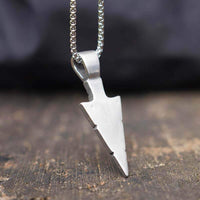 Load image into Gallery viewer, Mens Arrowhead Arrow Pendant Necklace
