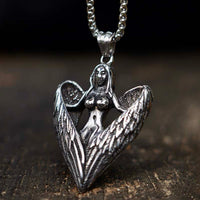 Load image into Gallery viewer, Mens Biker Naked Angel Pendant Necklace
