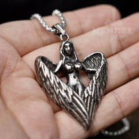 Load image into Gallery viewer, Mens Biker Naked Angel Pendant Necklace
