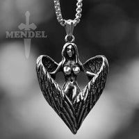 Load image into Gallery viewer, Mens Biker Naked Angel Pendant Necklace
