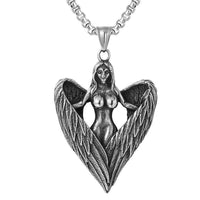 Load image into Gallery viewer, Mens Biker Naked Angel Pendant Necklace
