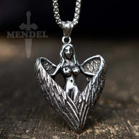 Load image into Gallery viewer, Mens Biker Naked Angel Pendant Necklace
