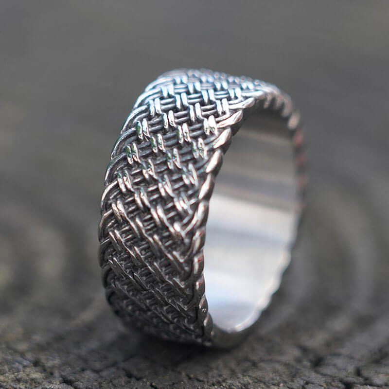 Mens Celtic Braided Ring Band Stainless Steel
