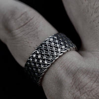 Load image into Gallery viewer, Mens Celtic Braided Ring Band Stainless Steel
