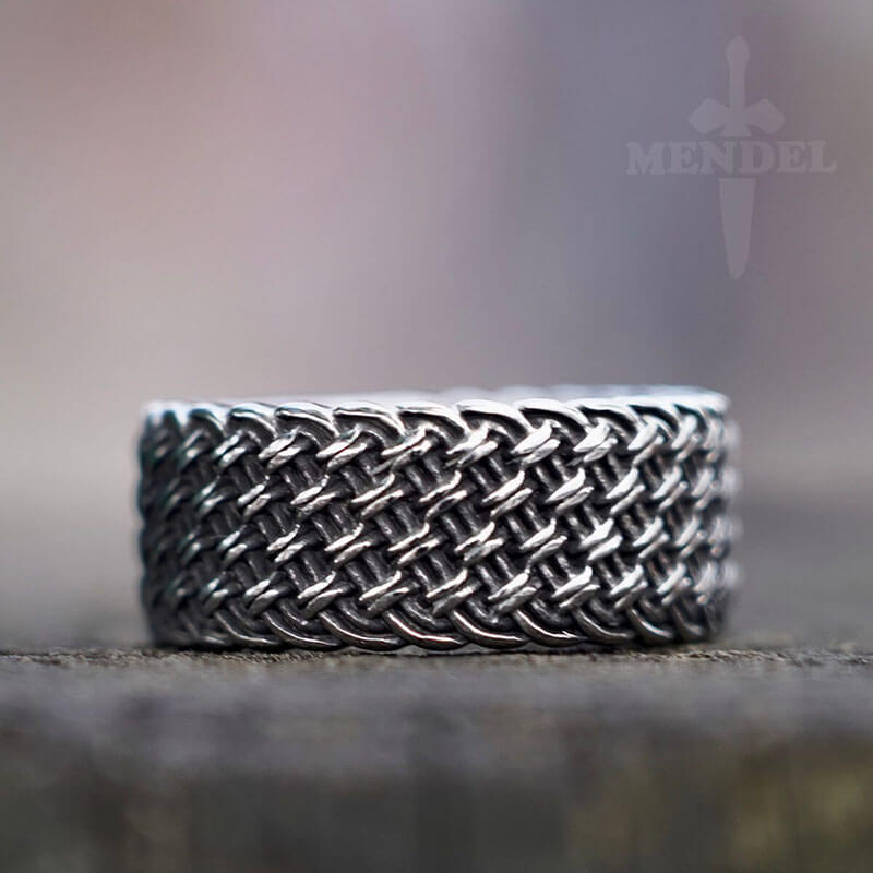 MENDEL Stainless Steel Celtic Irish Knot Band Ring - Unisex Sizes 7 Through 15, 9mm Width