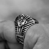 Load image into Gallery viewer, Mens Egyptian Horus &amp; Anubis Ring Stainless Steel Jewelry For Sale
