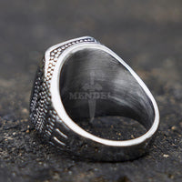 Load image into Gallery viewer, Mens Faux Green Cat&#39;s Eye Stone Bold Ring
