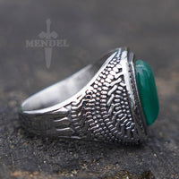 Load image into Gallery viewer, Mens Faux Green Cat&#39;s Eye Stone Bold Ring
