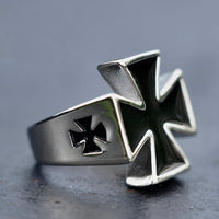 Load image into Gallery viewer, Mens German Iron Cross Ring Stainless Steel
