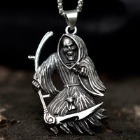 Load image into Gallery viewer, Mens Biker Grim Reaper Skull Pendant Necklace
