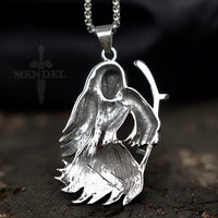 Load image into Gallery viewer, Mens Biker Grim Reaper Skull Pendant Necklace
