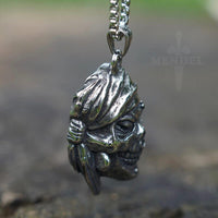 Load image into Gallery viewer, Mens Gothic Pirate Skull Biker Pendant Necklace Stainless Steel
