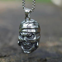 Load image into Gallery viewer, Mens Gothic Pirate Skull Biker Pendant Necklace Stainless Steel
