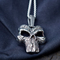 Load image into Gallery viewer, Mens Punisher Skull Pendant Necklace Stainless Steel
