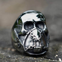 Load image into Gallery viewer, Mens Gothic Biker Mask Skull Ring
