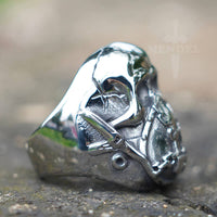 Load image into Gallery viewer, Mens Gothic Biker Mask Skull Ring
