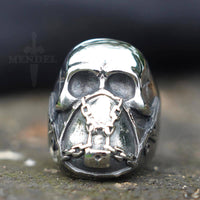 Load image into Gallery viewer, Mens Gothic Biker Mask Skull Ring
