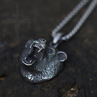 Load image into Gallery viewer, Grizzly Bear Head Pendant Necklace
