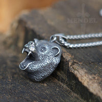 Load image into Gallery viewer, Grizzly Bear Head Pendant Necklace
