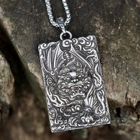 Load image into Gallery viewer, Mens Japanese Chinese Mythology Beast Kirin Amulet Pendant Necklace Stainless Steel

