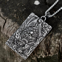 Load image into Gallery viewer, Mens Japanese Chinese Mythology Beast Kirin Amulet Pendant Necklace Stainless Steel
