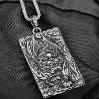 Load image into Gallery viewer, Mens Japanese Chinese Mythology Beast Kirin Amulet Pendant Necklace Stainless Steel
